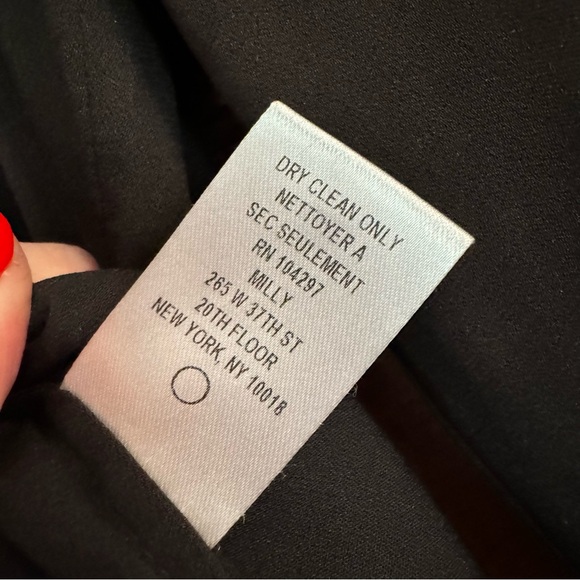 Milly Black Silk Blouse Size 6 - Picture 7 of 9